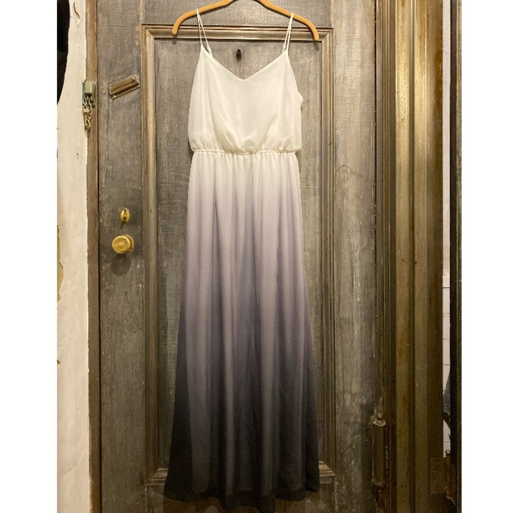 White/grey/black ombré maxi dress